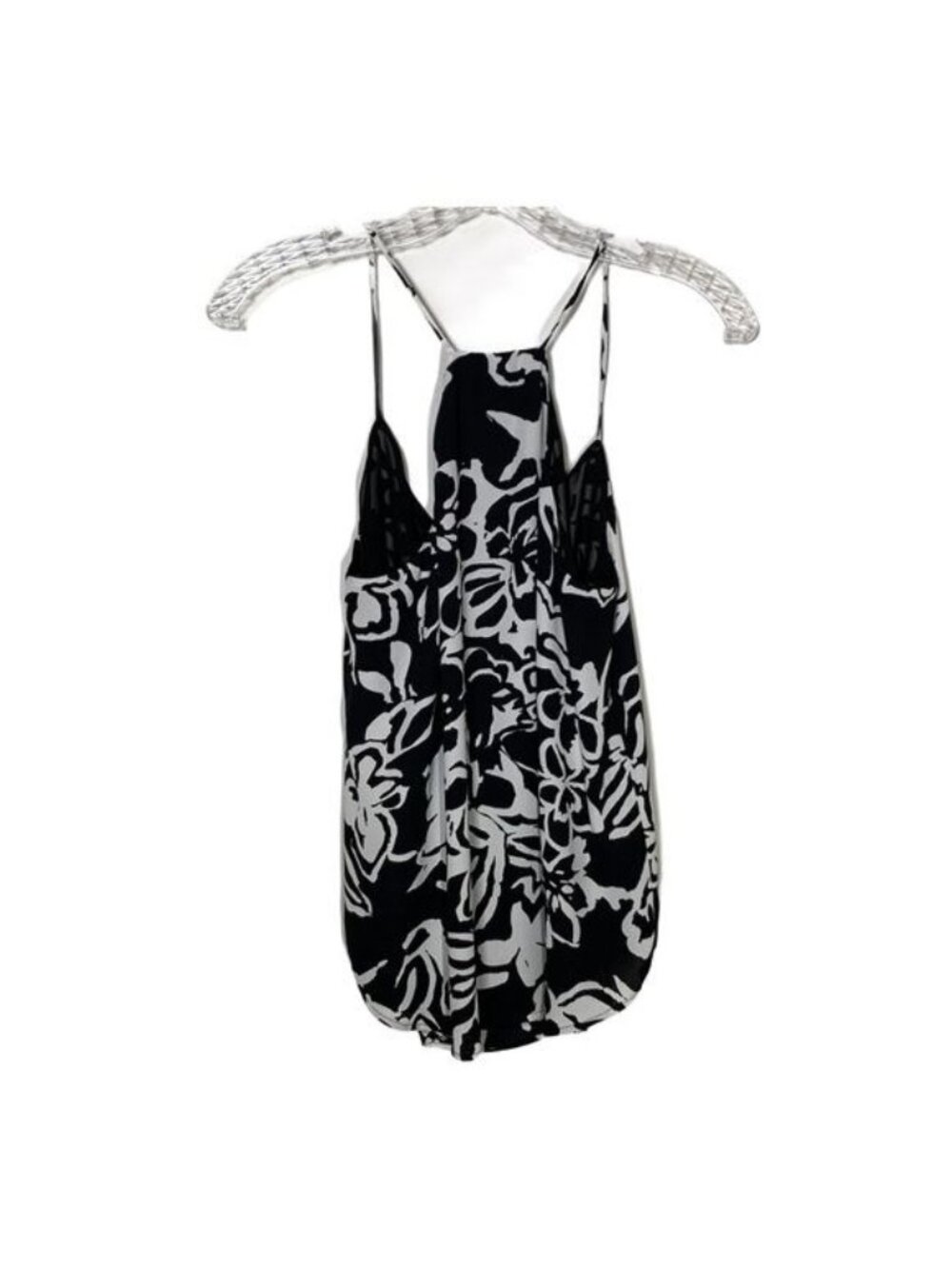 LOFT Women's XS Black White Floral Halter Blouse Sleeveless Top Casual - Picture 2 of 8